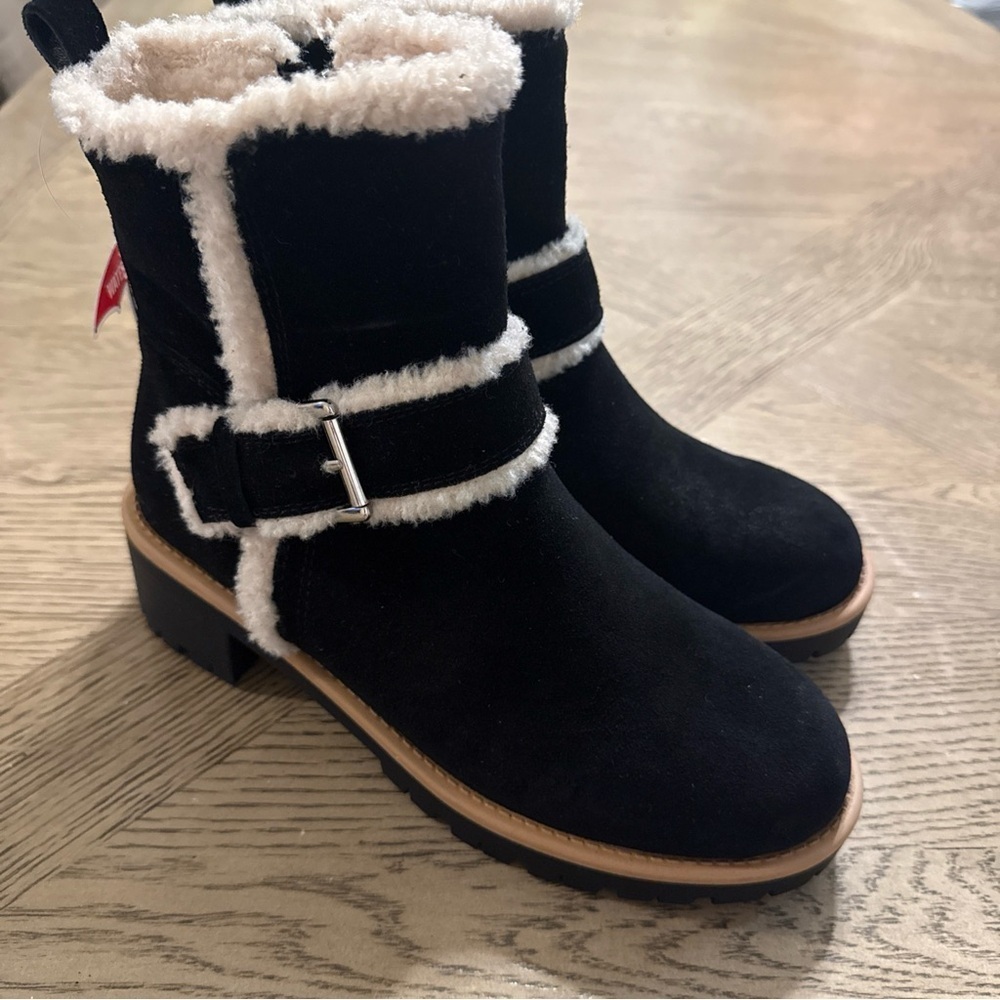 Blondo Women Margo Suede Waterproof Faux Fur Winter Boots sz 6.5